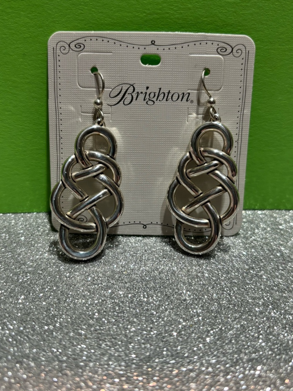 BNWT! Brighton Silver Interwoven Drop Earrings- INTERLOK